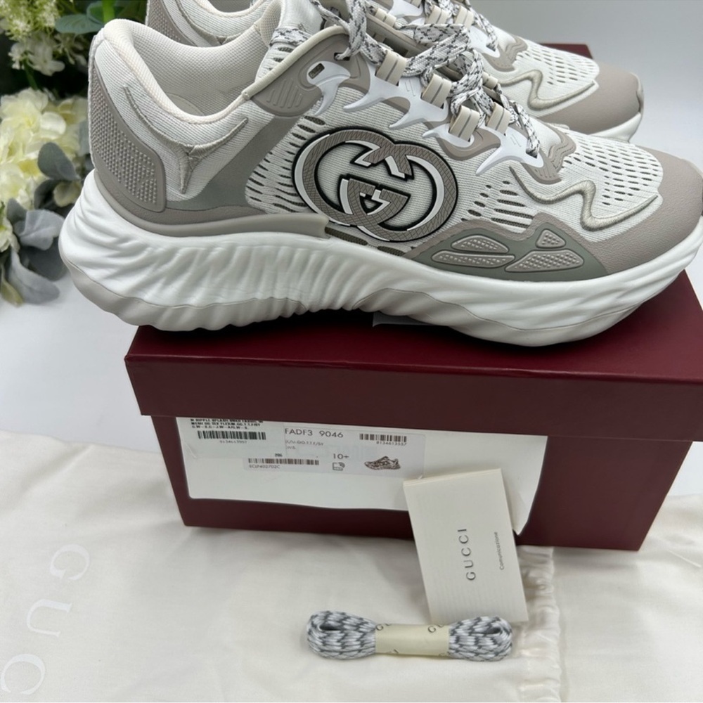 Men’s Gucci ripple sneakers interlocking G logo size 10.5 made in Italy NWT - Picture 6 of 11